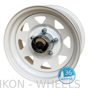 Диски 7.0J15 ET0 D110 IKON MG81W (5x139.7) White, арт.7302 c колпаком ступичным GMT03 110x92 Китай