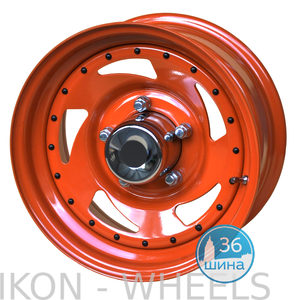 Диски 7.0J15 ET0 D110.5 IKON SNC006OR (5x139.7) Orange, арт.8019 c колпаком ступичным GMT03 110x92 Китай