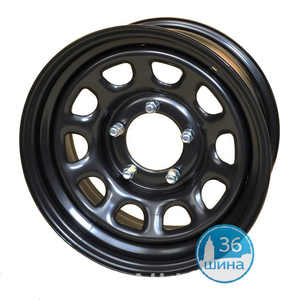 Диски 7.0J15 ET0 D110 ZEPP 4x4 Toyota Nissan Semicircle Gloss (6x139.7) Black Китай